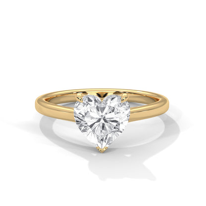 Classic Heart Solitaire Ring