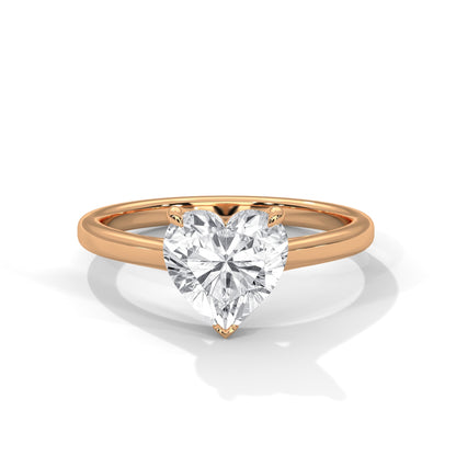 Classic Heart Solitaire Ring