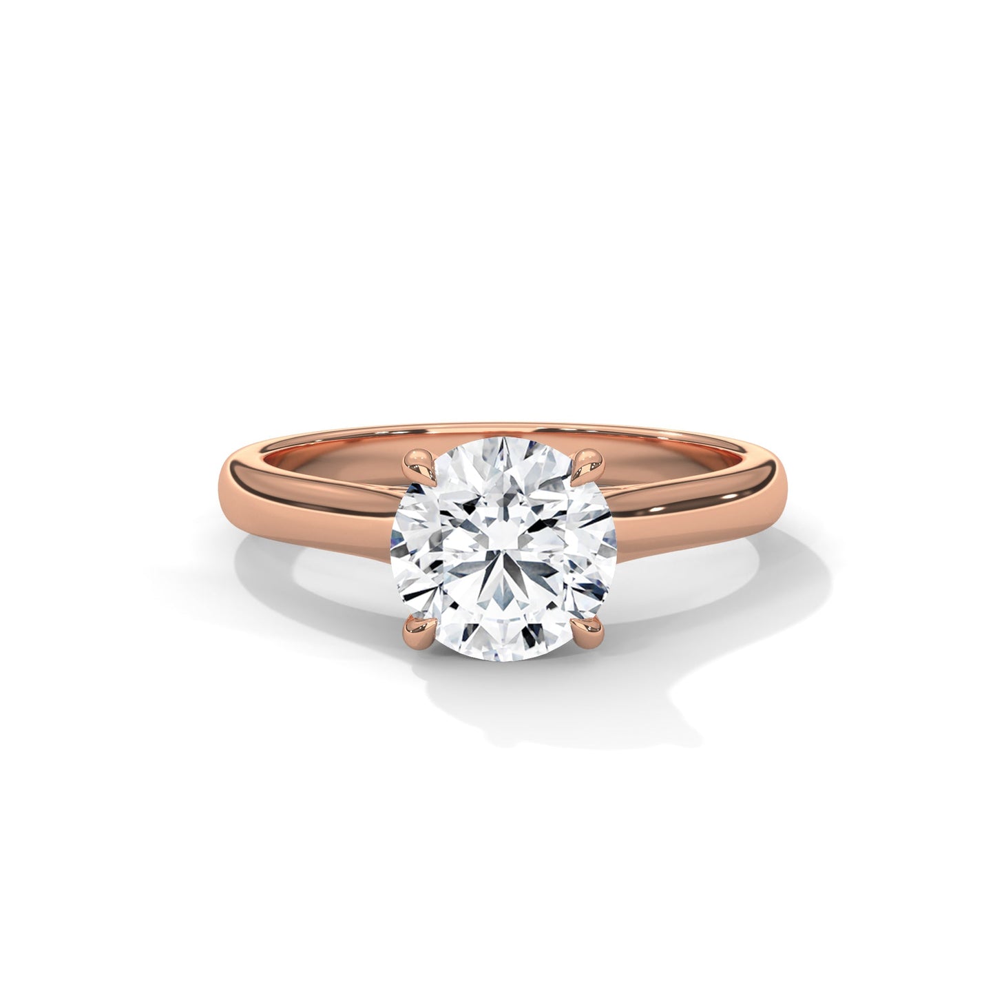Round Crown Solitaire Ring