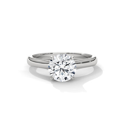Round Crown Solitaire Ring