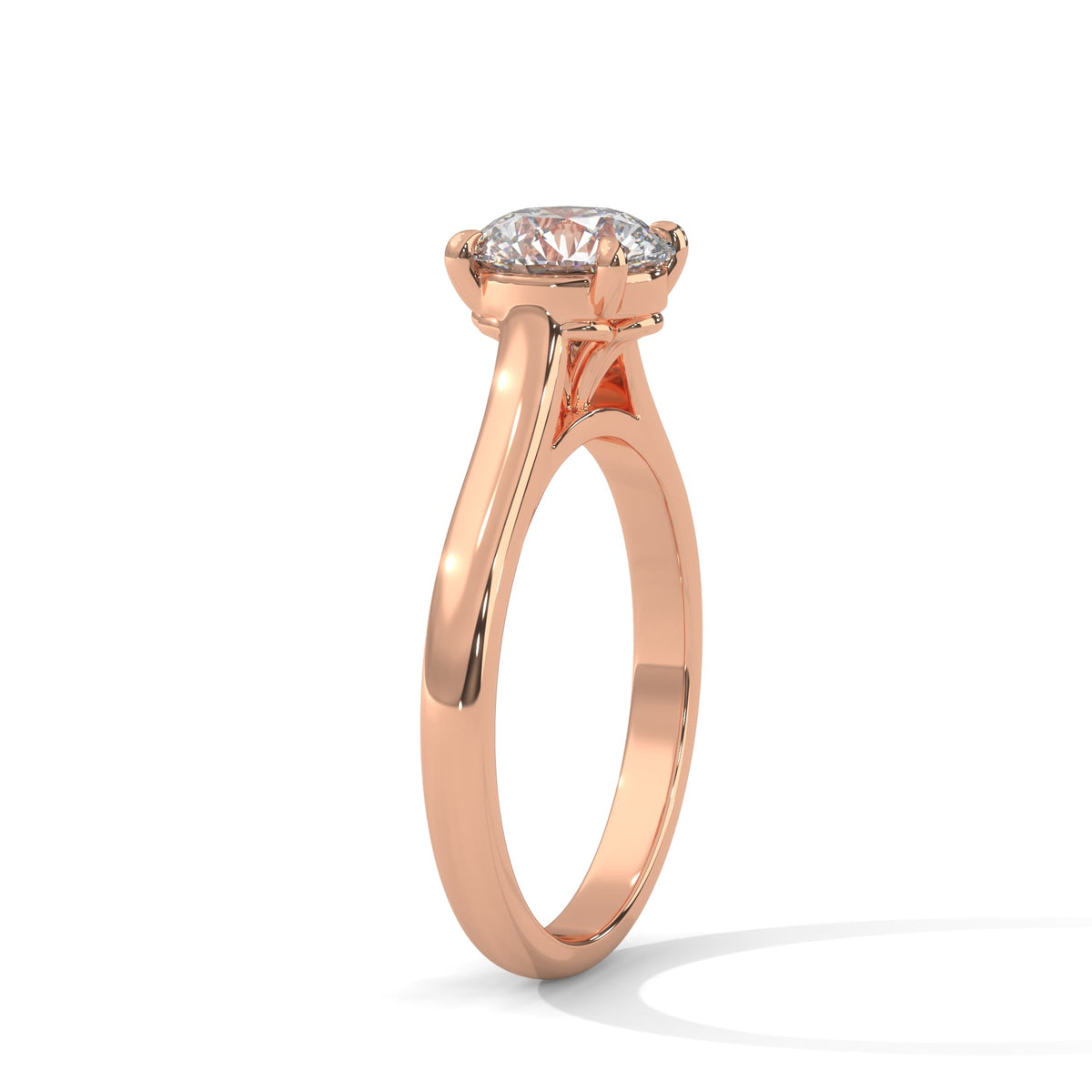 Round Crown Solitaire Ring