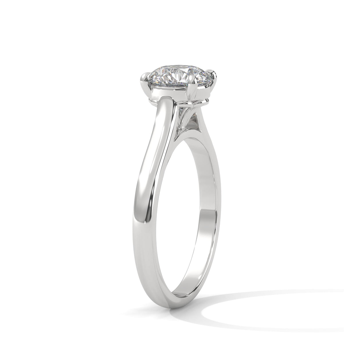Round Crown Solitaire Ring