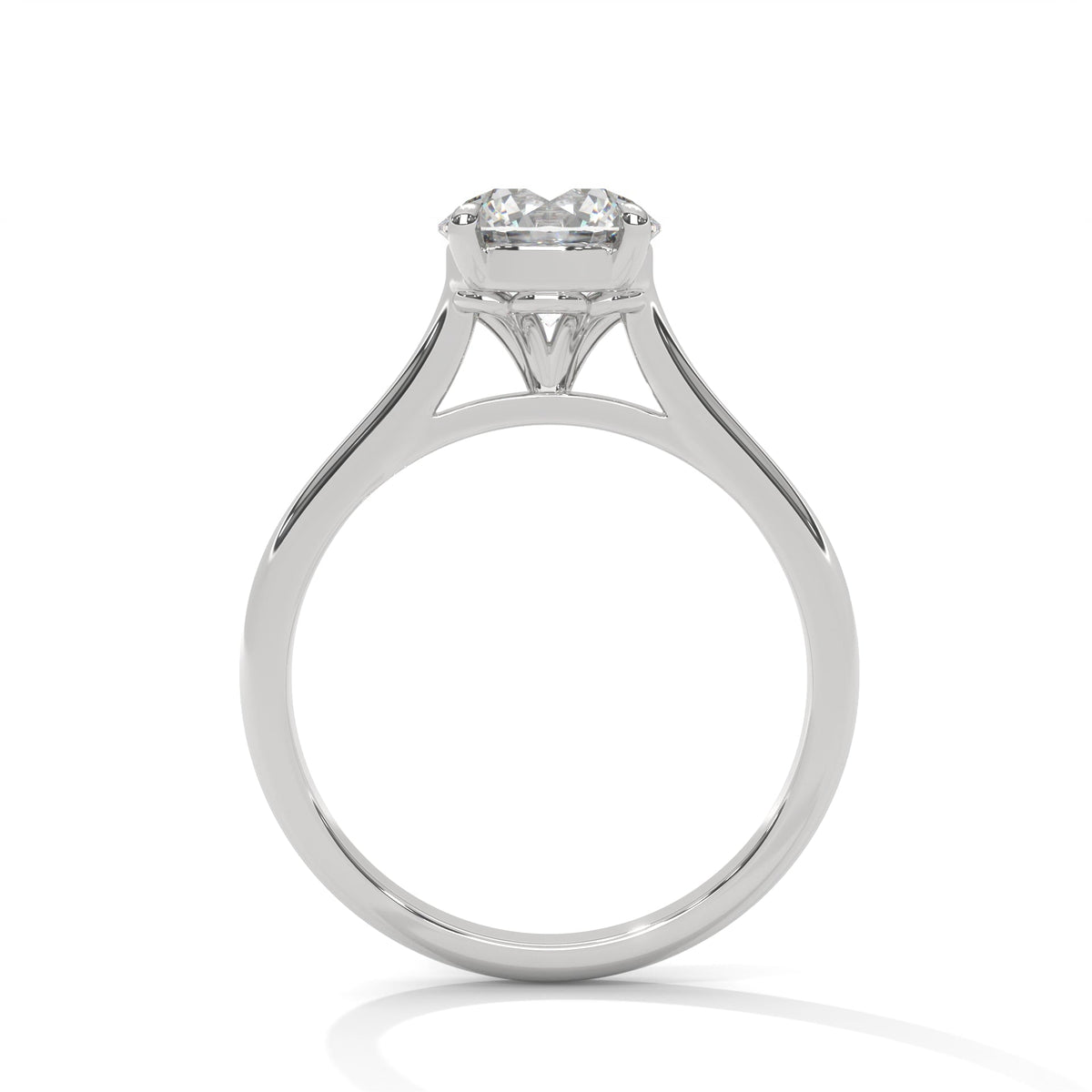 Round Crown Solitaire Ring