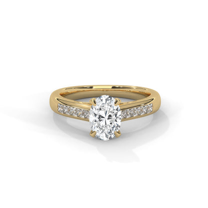 Oval Chanel Set Solitaire Ring