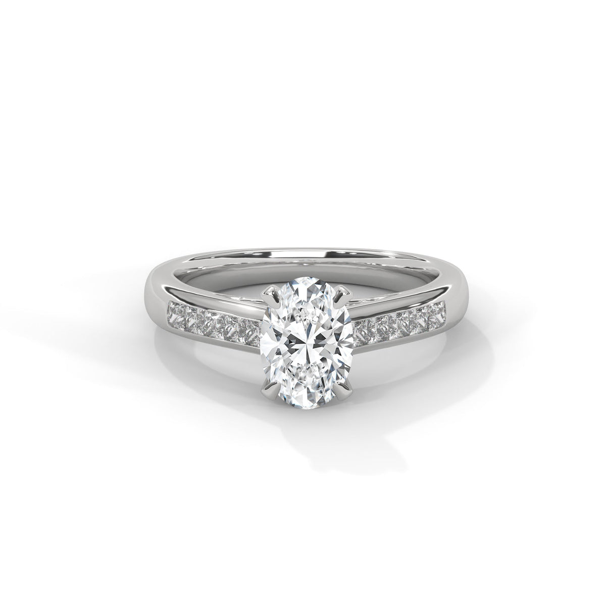 Oval Chanel Set Solitaire Ring