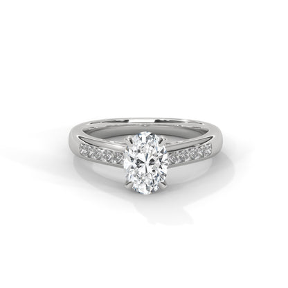 Oval Chanel Set Solitaire Ring