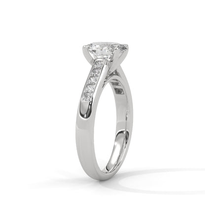 Oval Chanel Set Solitaire Ring