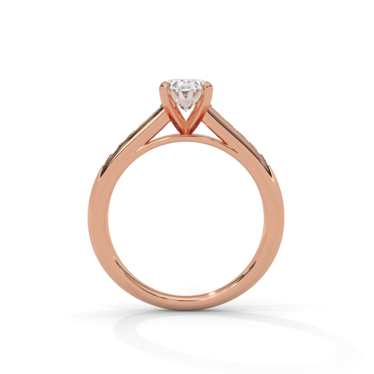 Oval Chanel Set Solitaire Ring