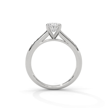 Oval Chanel Set Solitaire Ring
