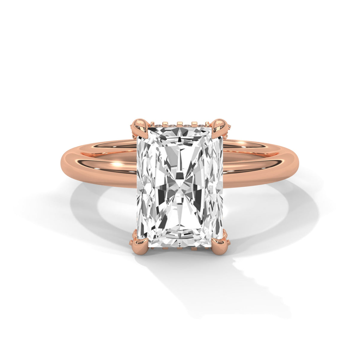 Radiant Hidden Halo Solitaire Ring