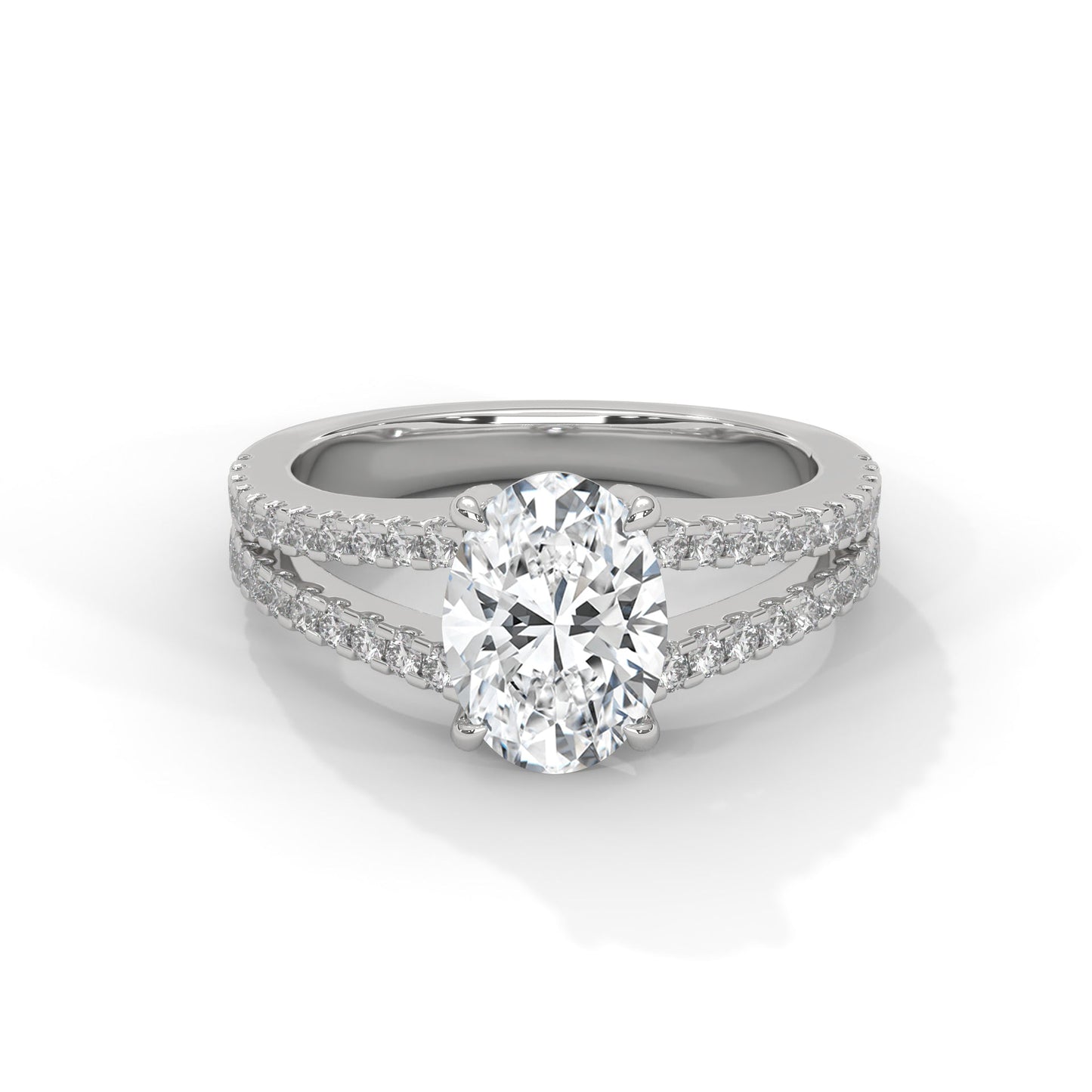 Oval Diverging Solitaire Ring