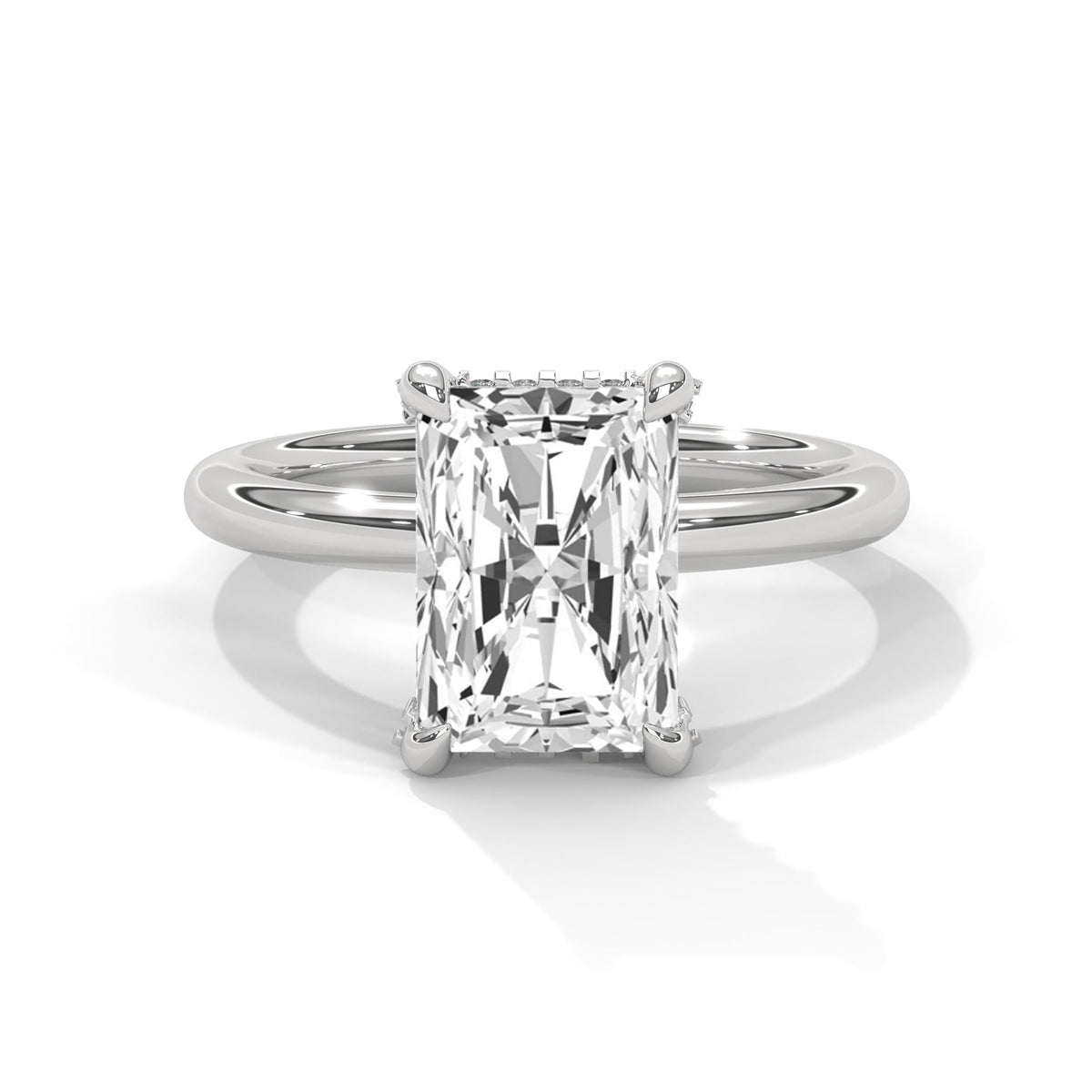 Radiant Hidden Halo Solitaire Ring