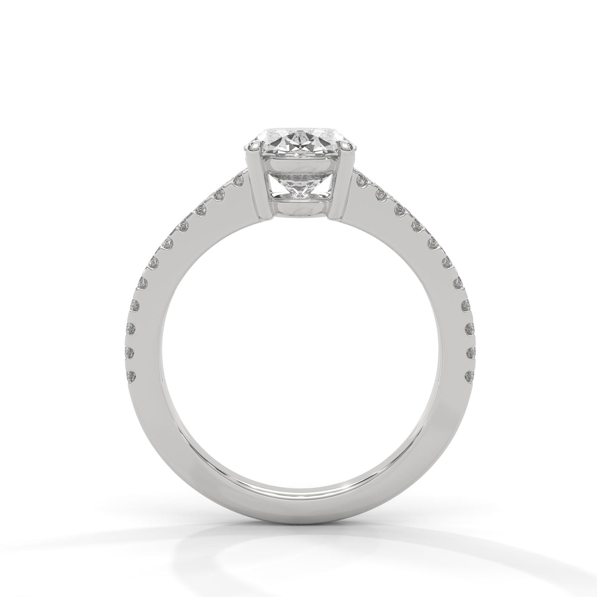Oval Diverging Solitaire Ring