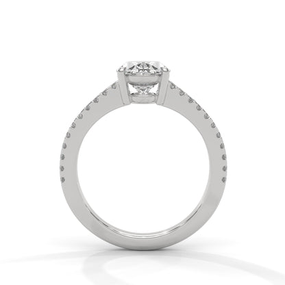 Oval Diverging Solitaire Ring