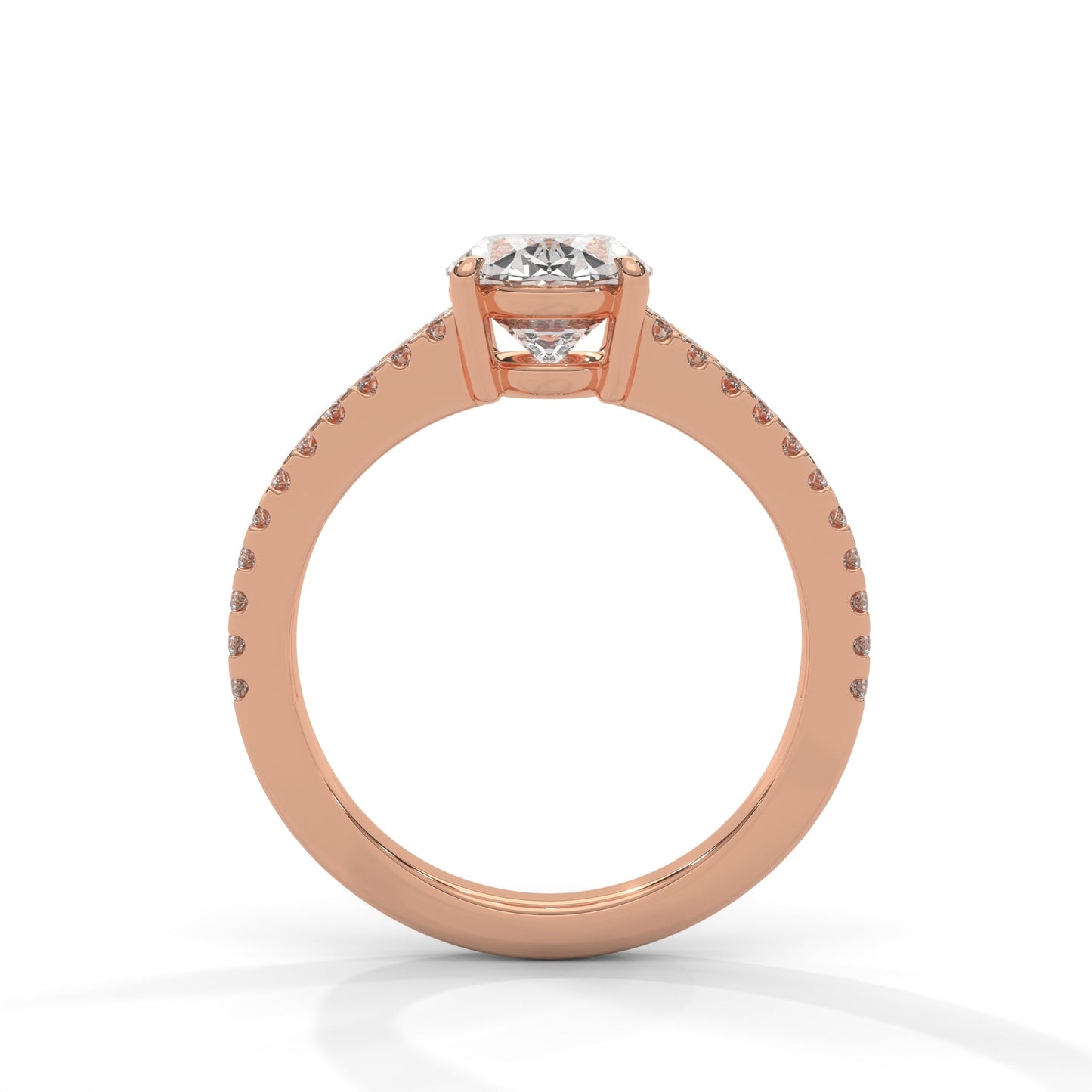 Oval Diverging Solitaire Ring