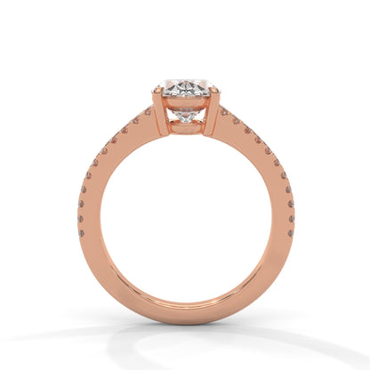 Oval Diverging Solitaire Ring
