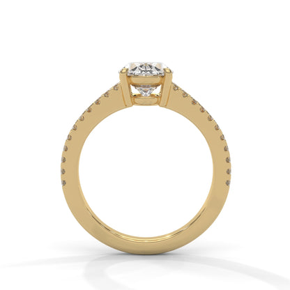 Oval Diverging Solitaire Ring