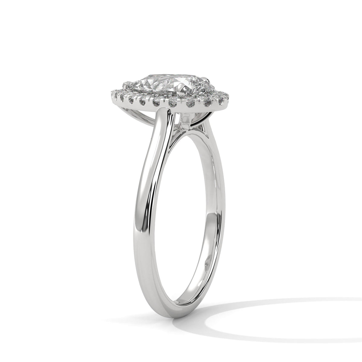Oval Pave Set Solitaire Ring