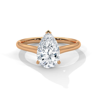 Classic Pear Solitaire Ring