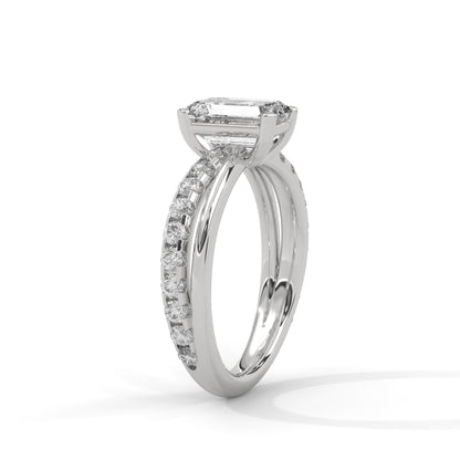 Emerald Cross Solitaire Ring