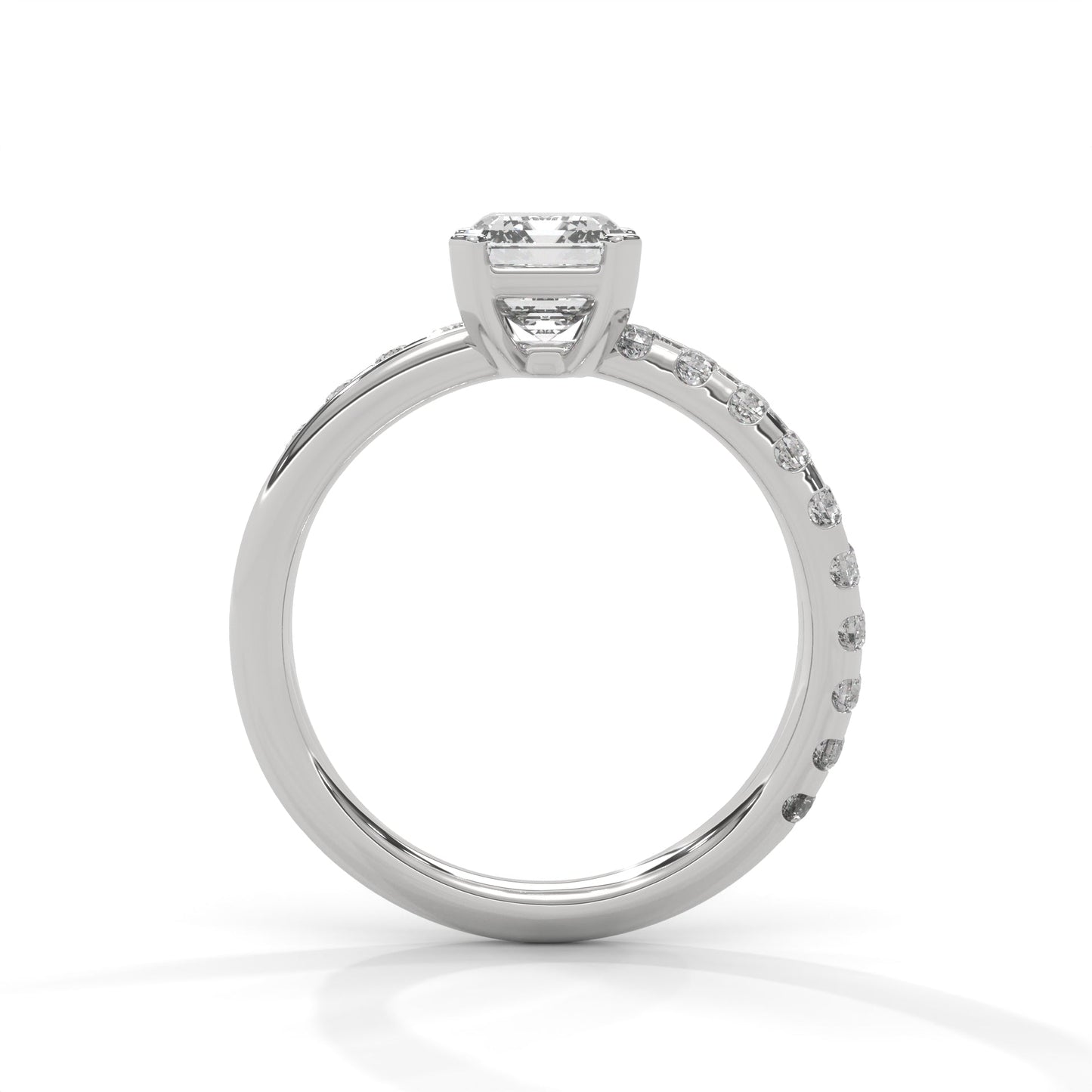 Emerald Cross Solitaire Ring