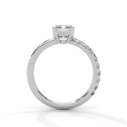 Emerald Cross Solitaire Ring
