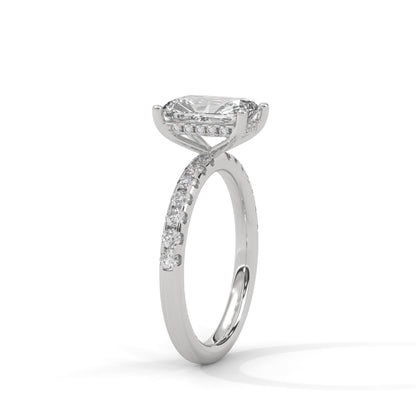 Radiant Hidden Halo Pave Set Solitaire Engagement