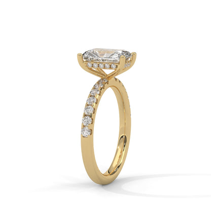 Radiant Hidden Halo Pave Set Solitaire Engagement