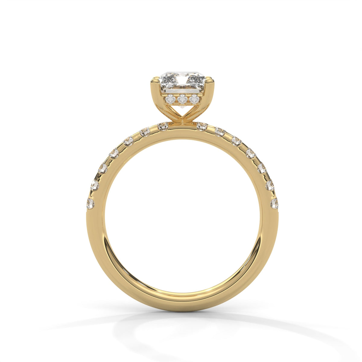 Radiant Hidden Halo Pave Set Solitaire Engagement