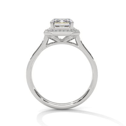 Halo Emerald Solitaire Ring