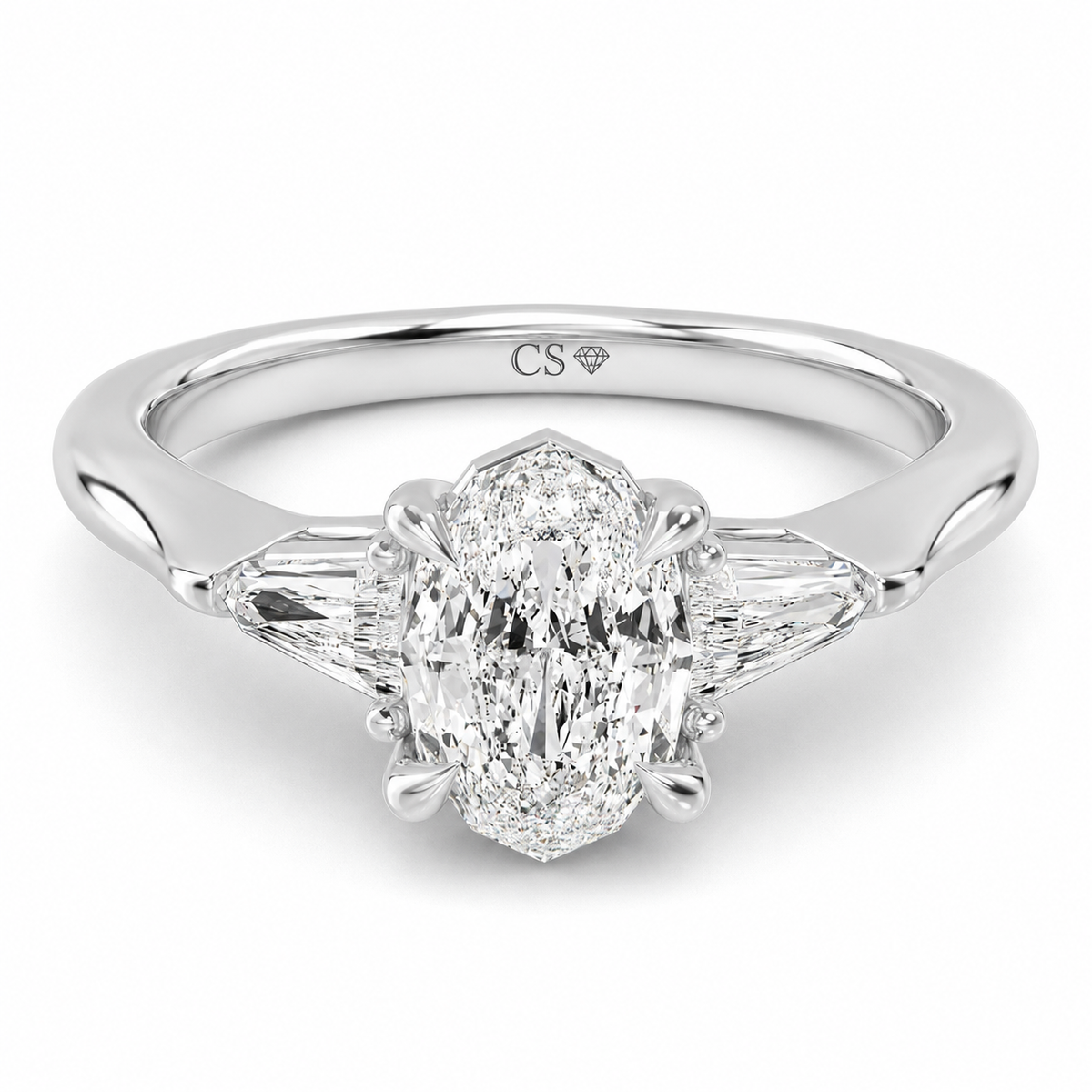 Oval Bullet Solitaire Ring