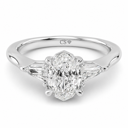 Oval Bullet Solitaire Ring