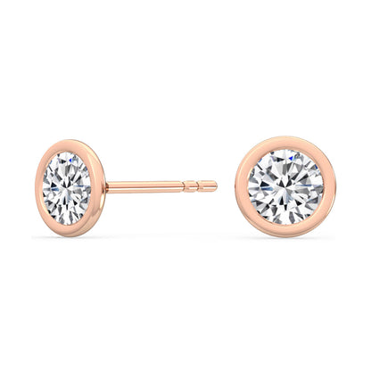Bezel Set Round Solitaire Studs