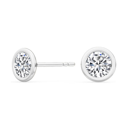 Bezel Set Round Solitaire Studs