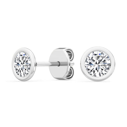 Bezel Set Round Solitaire Studs