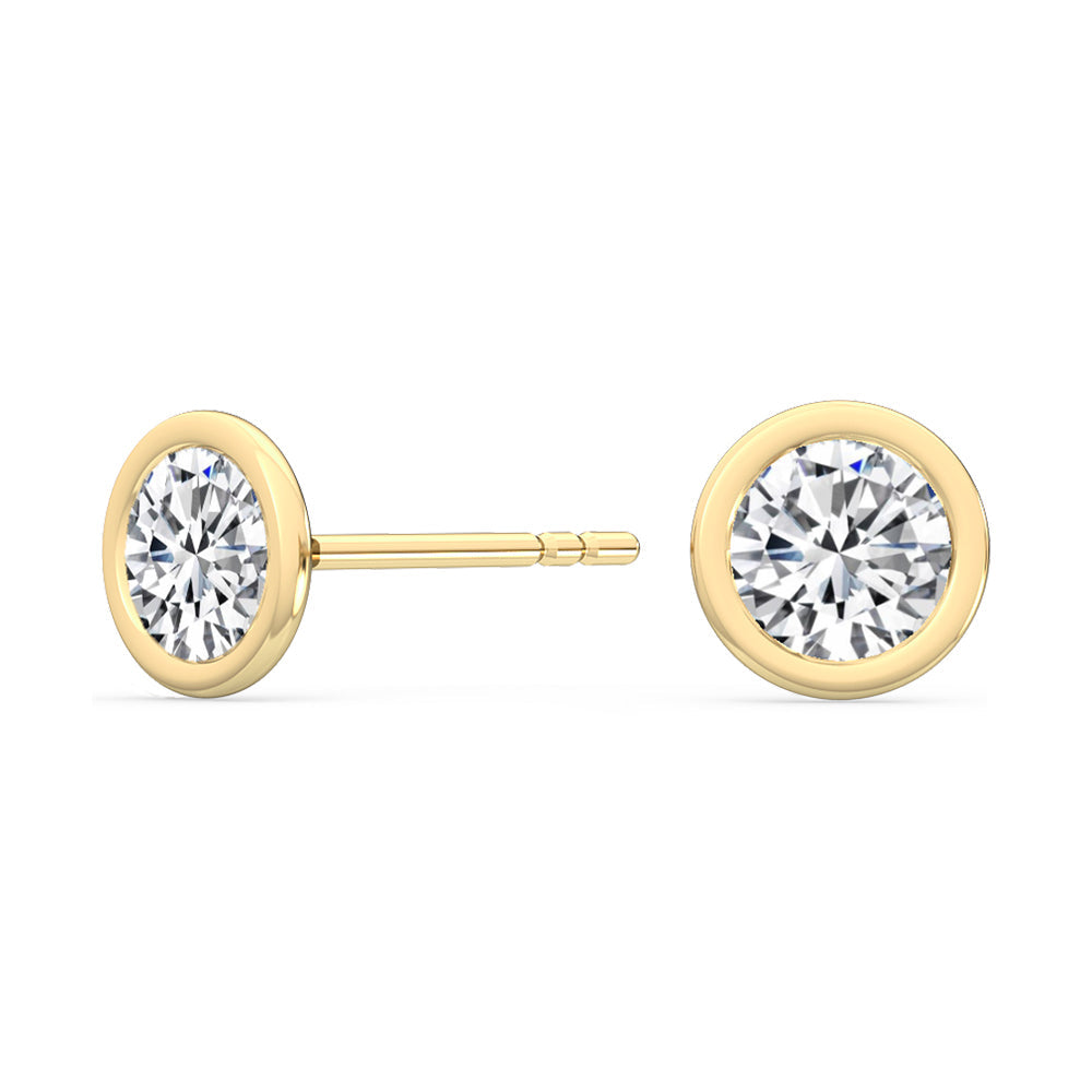 Bezel Set Round Solitaire Studs