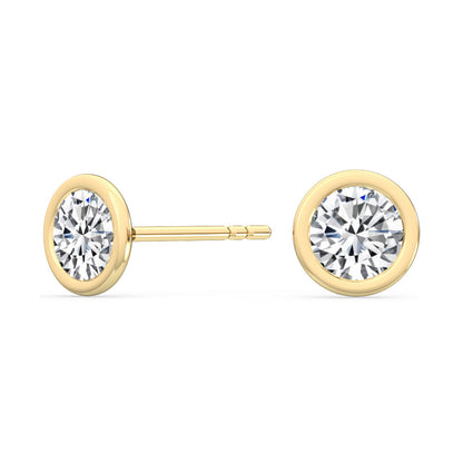 Bezel Set Round Solitaire Studs