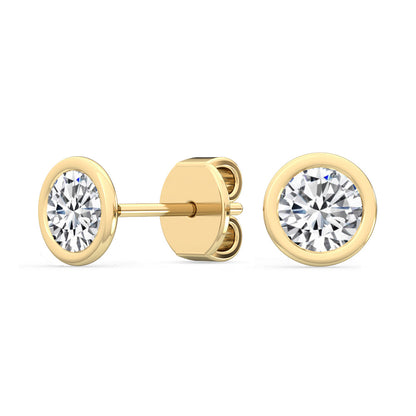 Bezel Set Round Solitaire Studs