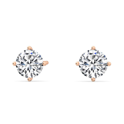 4 Prong Round Solitaire Studs