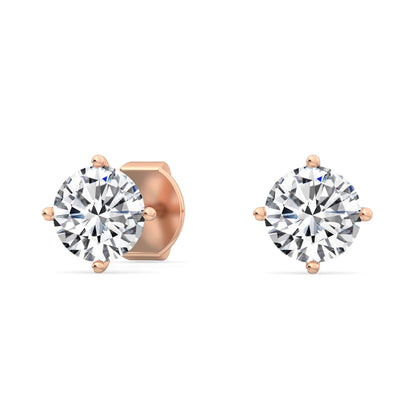 4 Prong Round Solitaire Studs