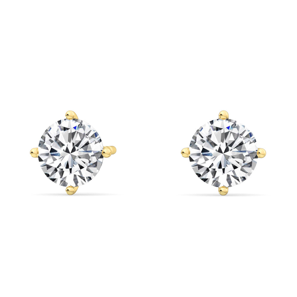 4 Prong Round Solitaire Studs