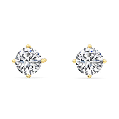 4 Prong Round Solitaire Studs
