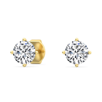 4 Prong Round Solitaire Studs