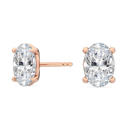 4 Prong Oval Solitaire Studs