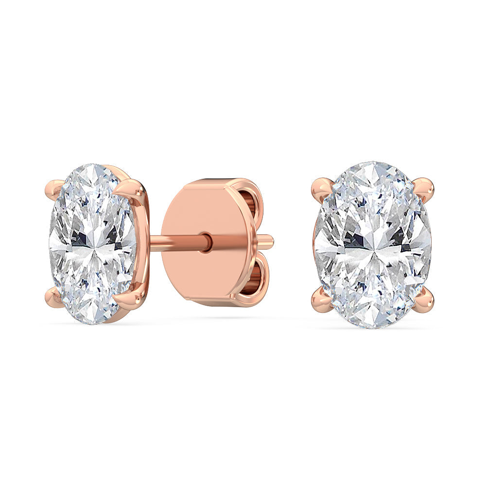 4 Prong Oval Solitaire Studs