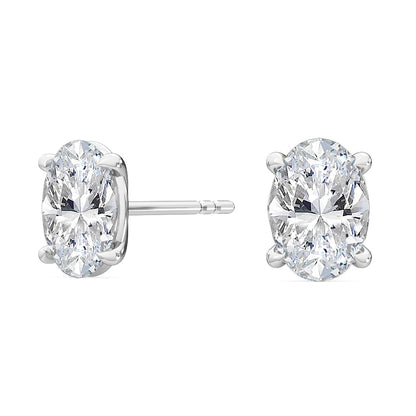 4 Prong Oval Solitaire Studs