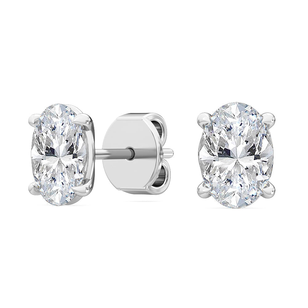 4 Prong Oval Solitaire Studs
