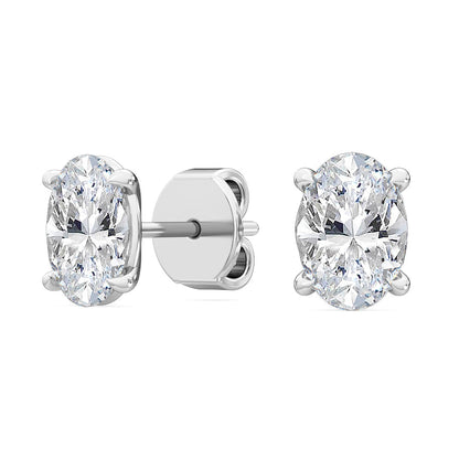 4 Prong Oval Solitaire Studs