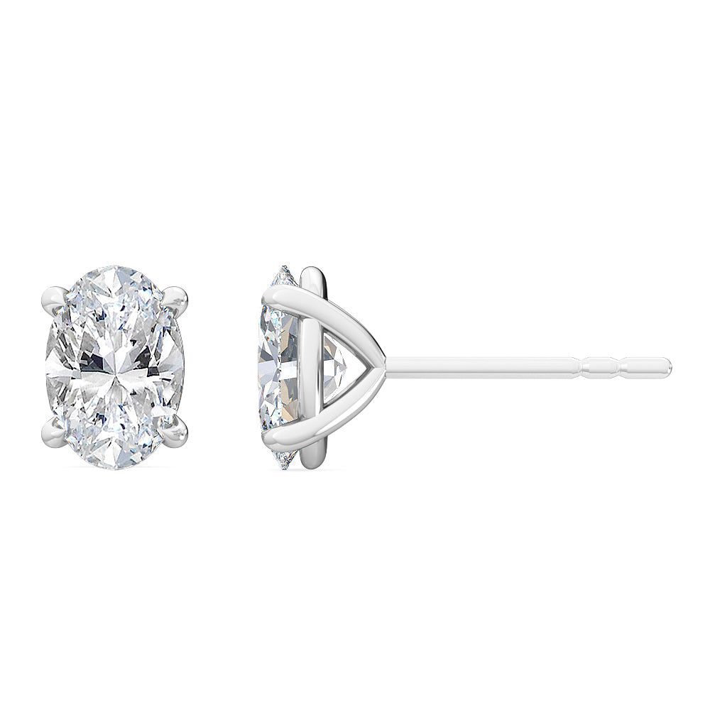 4 Prong Oval Solitaire Studs