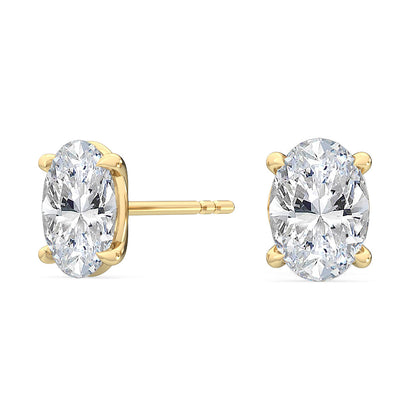 4 Prong Oval Solitaire Studs